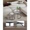 Tempered Glass and MDF Round Nesting Coffee Table Set with Carbon Steel Frame
